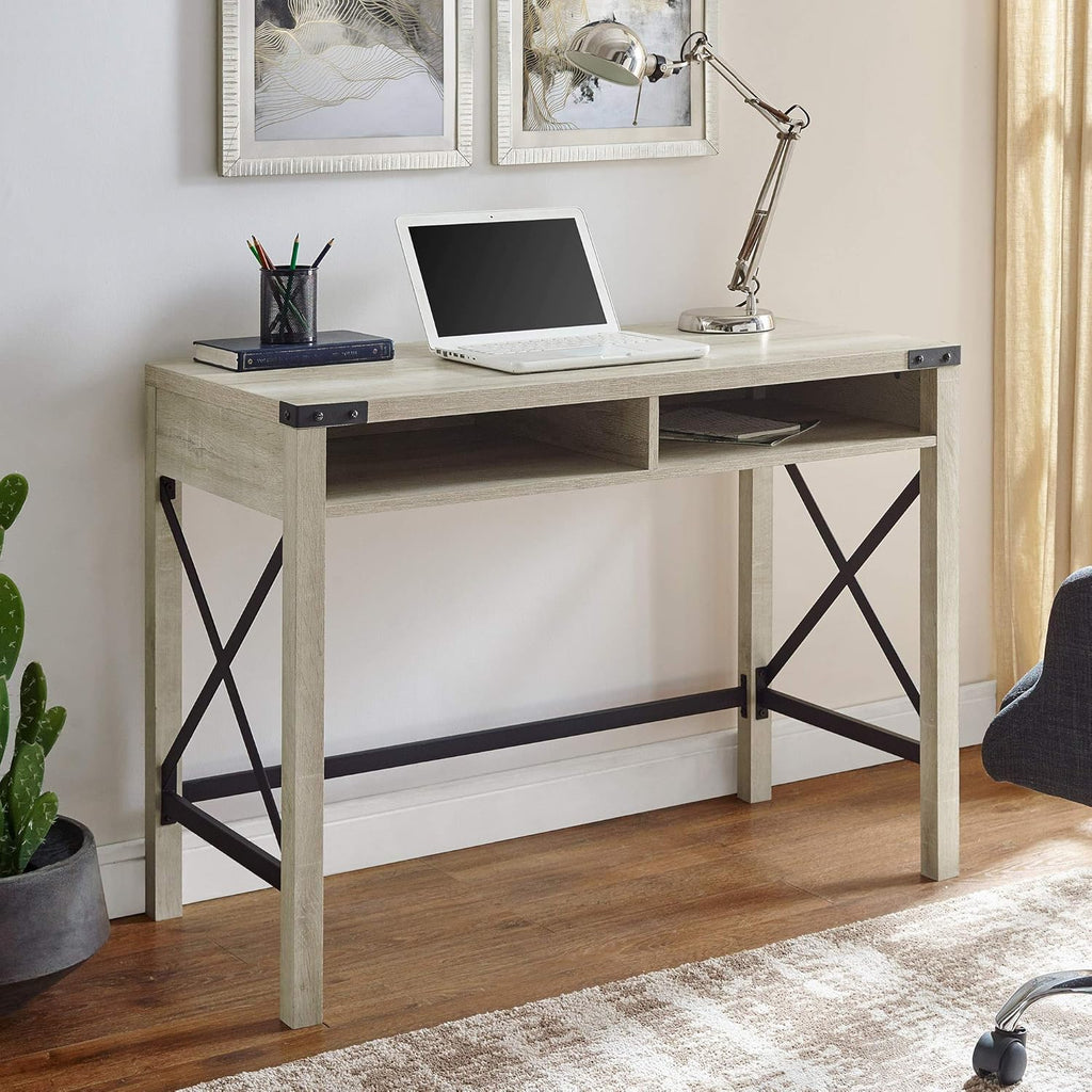 Grey Wash Metal Writing Desk J362217