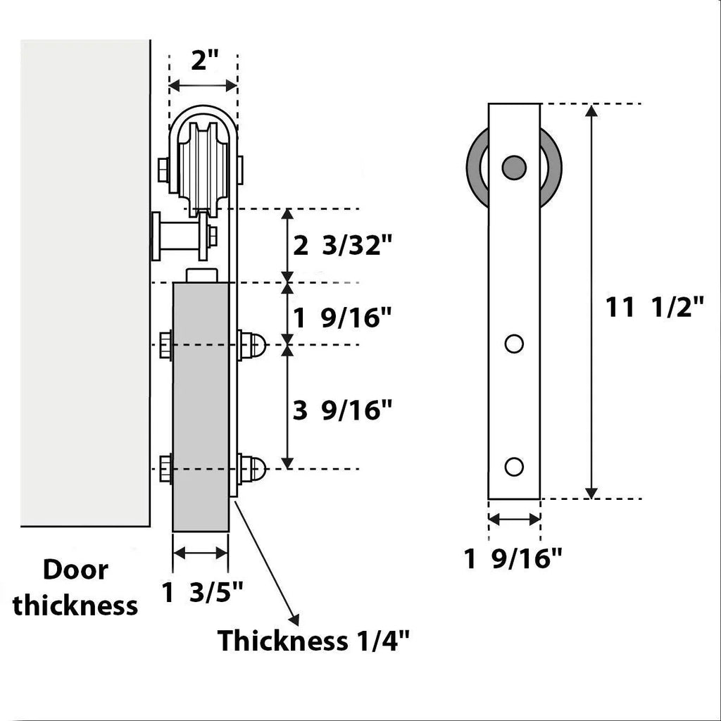 Double Barn Door 36 x 84 inches with Frosted Glass F701