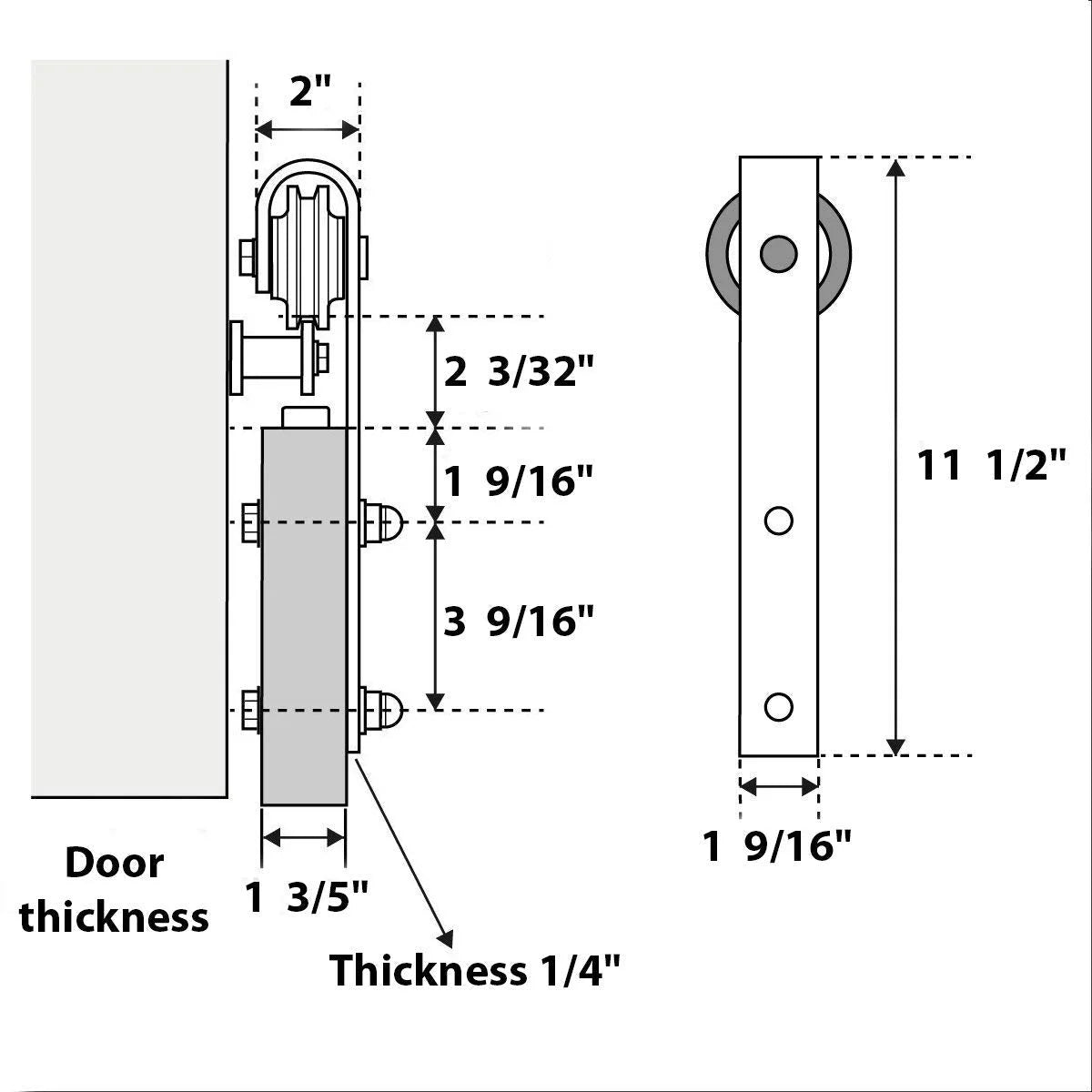 Double Barn Door 36 x 84 inches with Frosted Glass F701