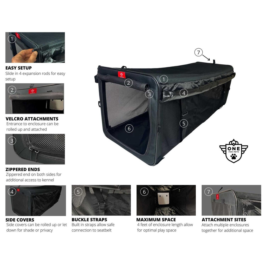 Black Cat Outdoor Playpen with Seatbelt Straps Z960