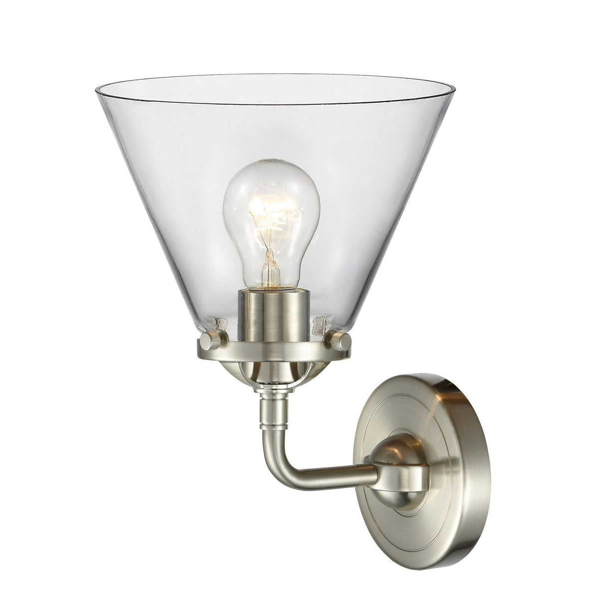 Brushed Satin Nickel Large Cone 1 Light Sconce X752