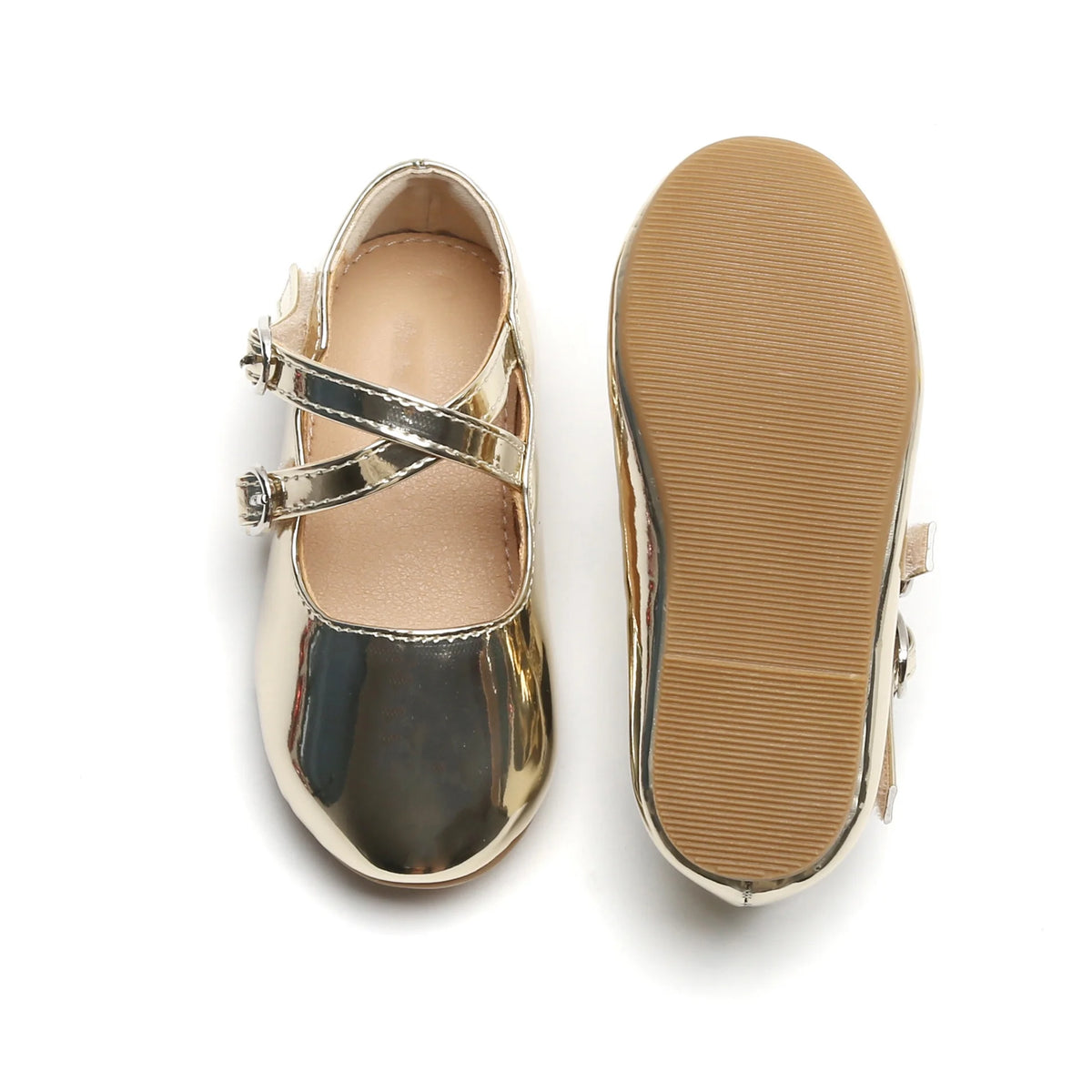 Gold Toddler 7M Ballet Mary Jane Dress Shoes Q835911