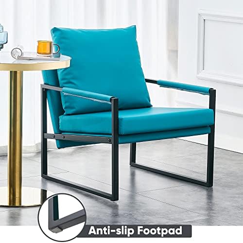 White PU Leather Accent Chair with Metal Frame C608
