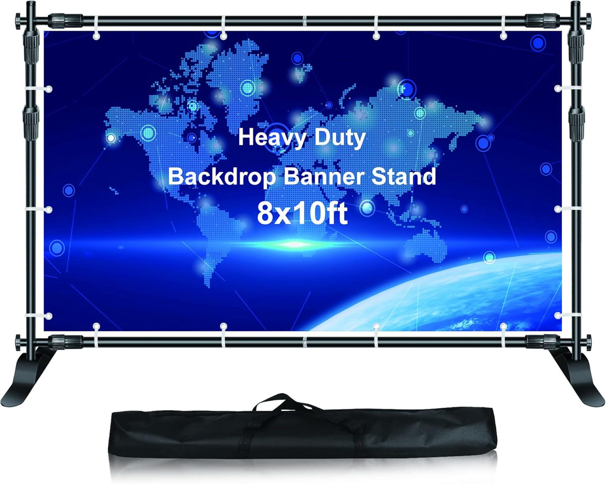 10x8ft Heavy Duty Banner Stand Backdrop with Carry Bag G5314