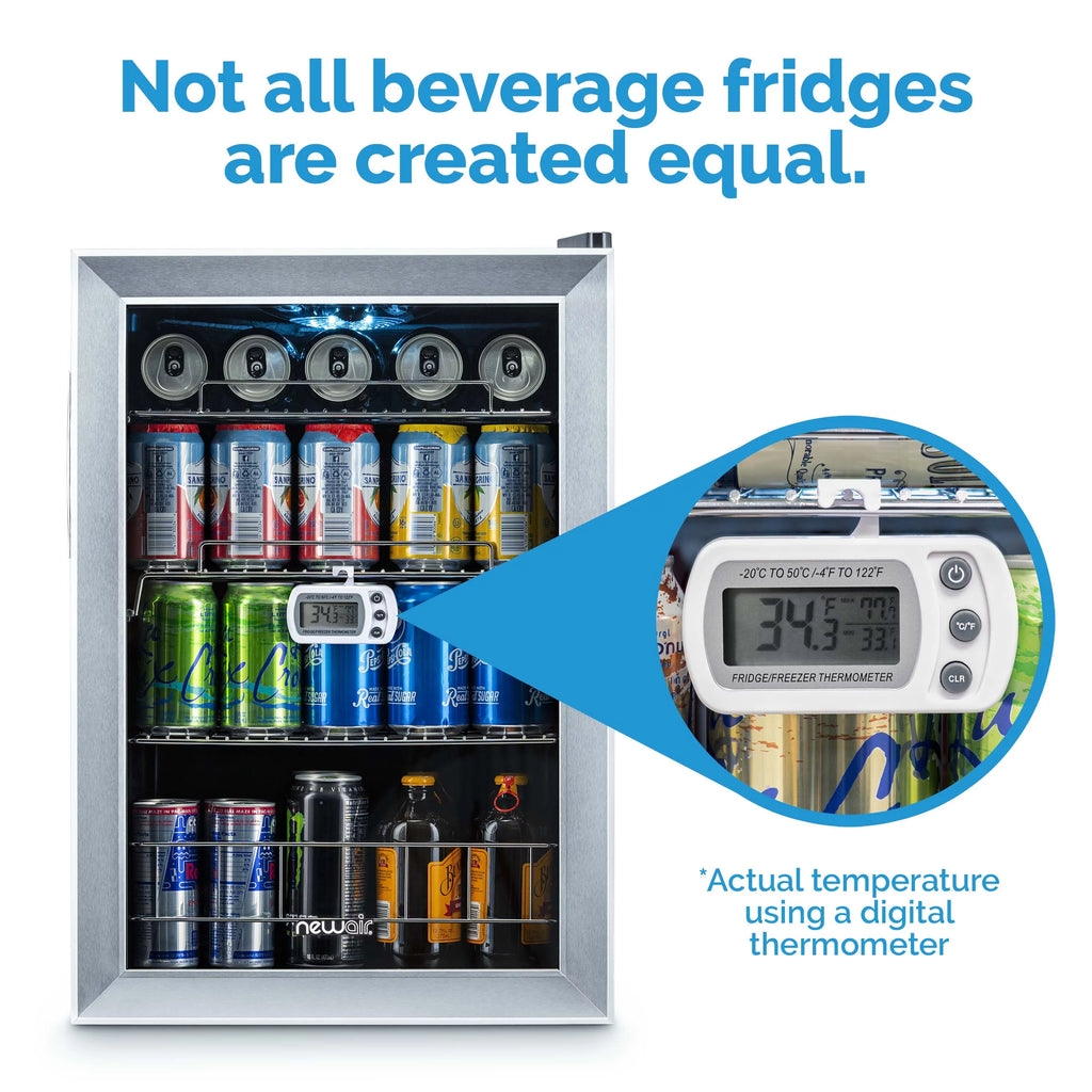 84 Can Stainless Steel Beverage Cooler Mini Fridge I1794