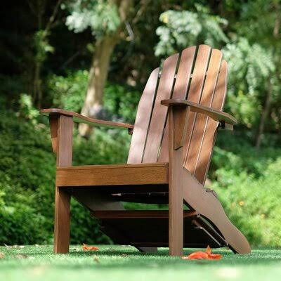 Solid Wood Adirondack Chair with Table Natural E99848