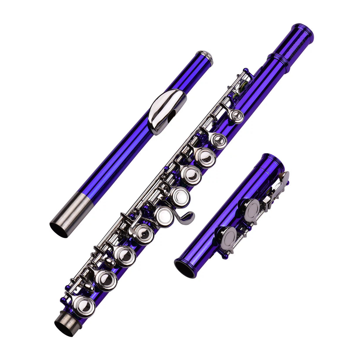 16 Keys Cupronickel Nickel-plated Closed Hole C Flute with Carry Case Q83034
