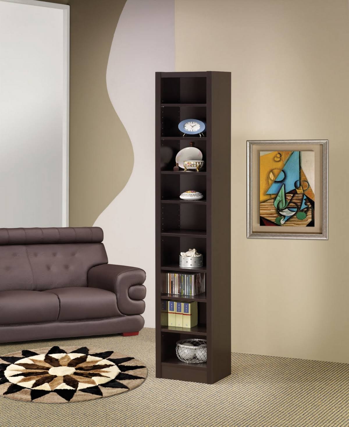 Narrow 9-Shelf Bookcase L811