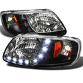 1997-2003 Ford F150 1pc LED Black Headlights N153567