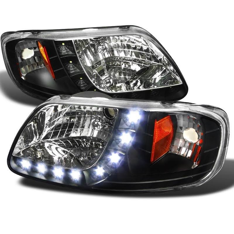 1997-2003 Ford F150 1pc LED Black Headlights N153567