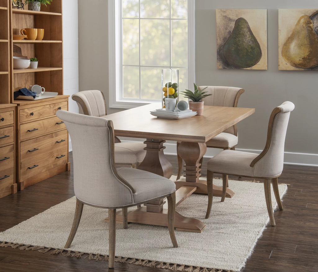 67"x38" Solid Wood Double Pedestal Dining Table L997
