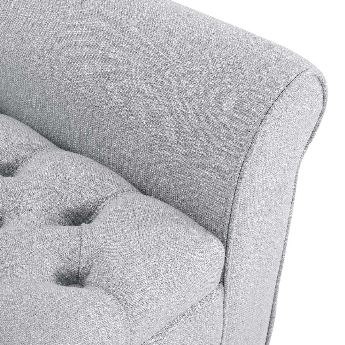 Light Gray and Dark Brown Fabric Storage Ottoman Bench D187402