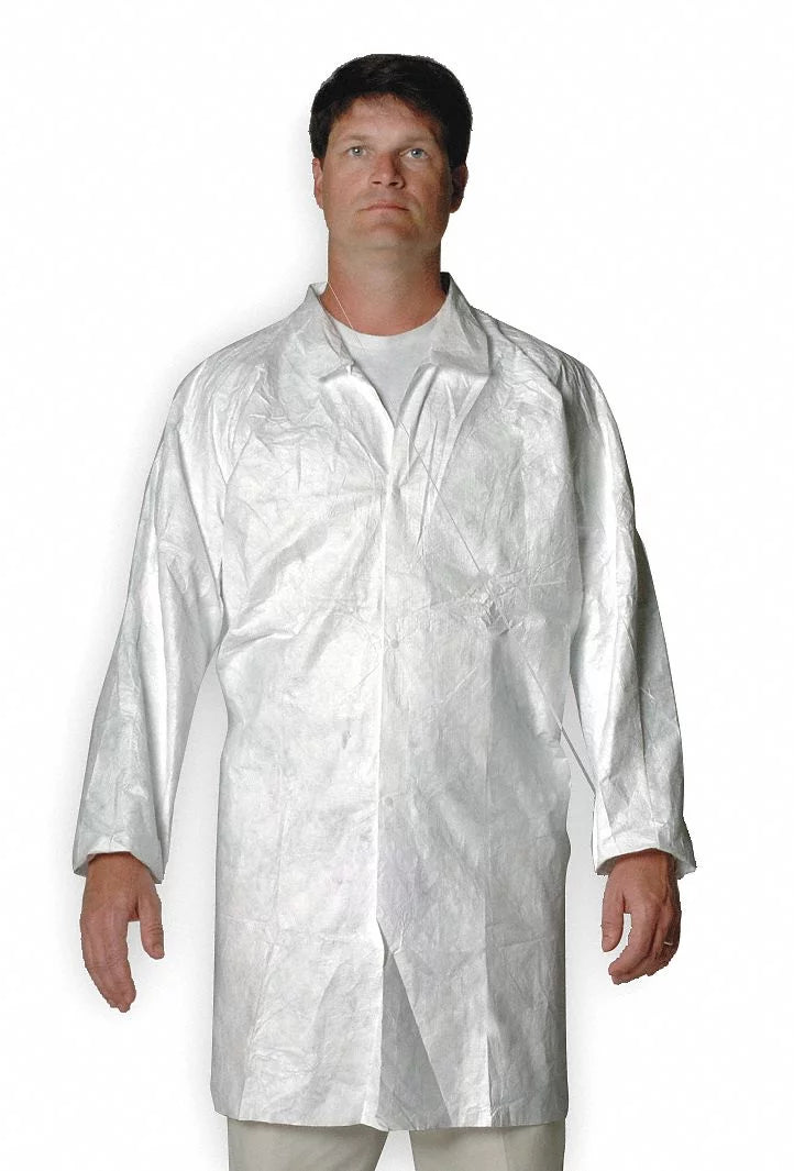 White Snaps Cleanroom Coat 2XL PK30 Q86048
