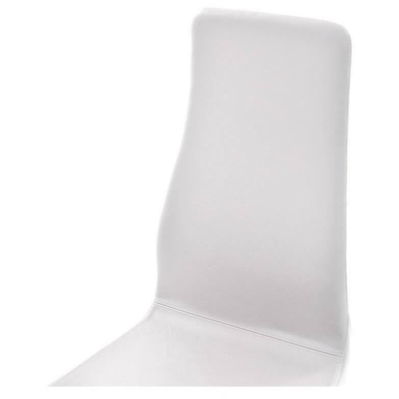 White Leather Dining Chair D398