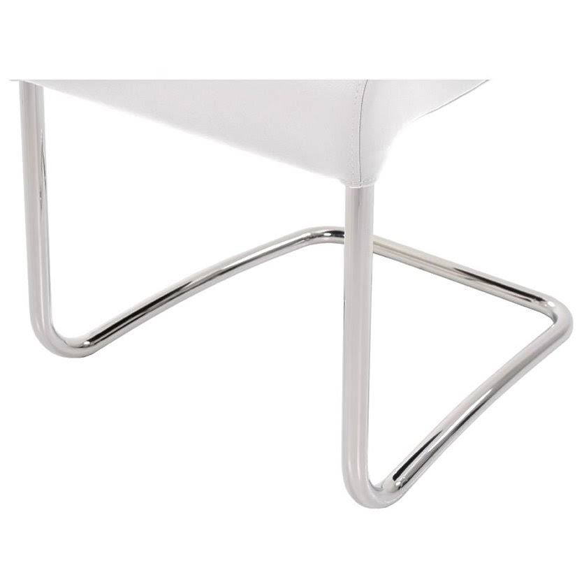 White Leather Dining Chair D398