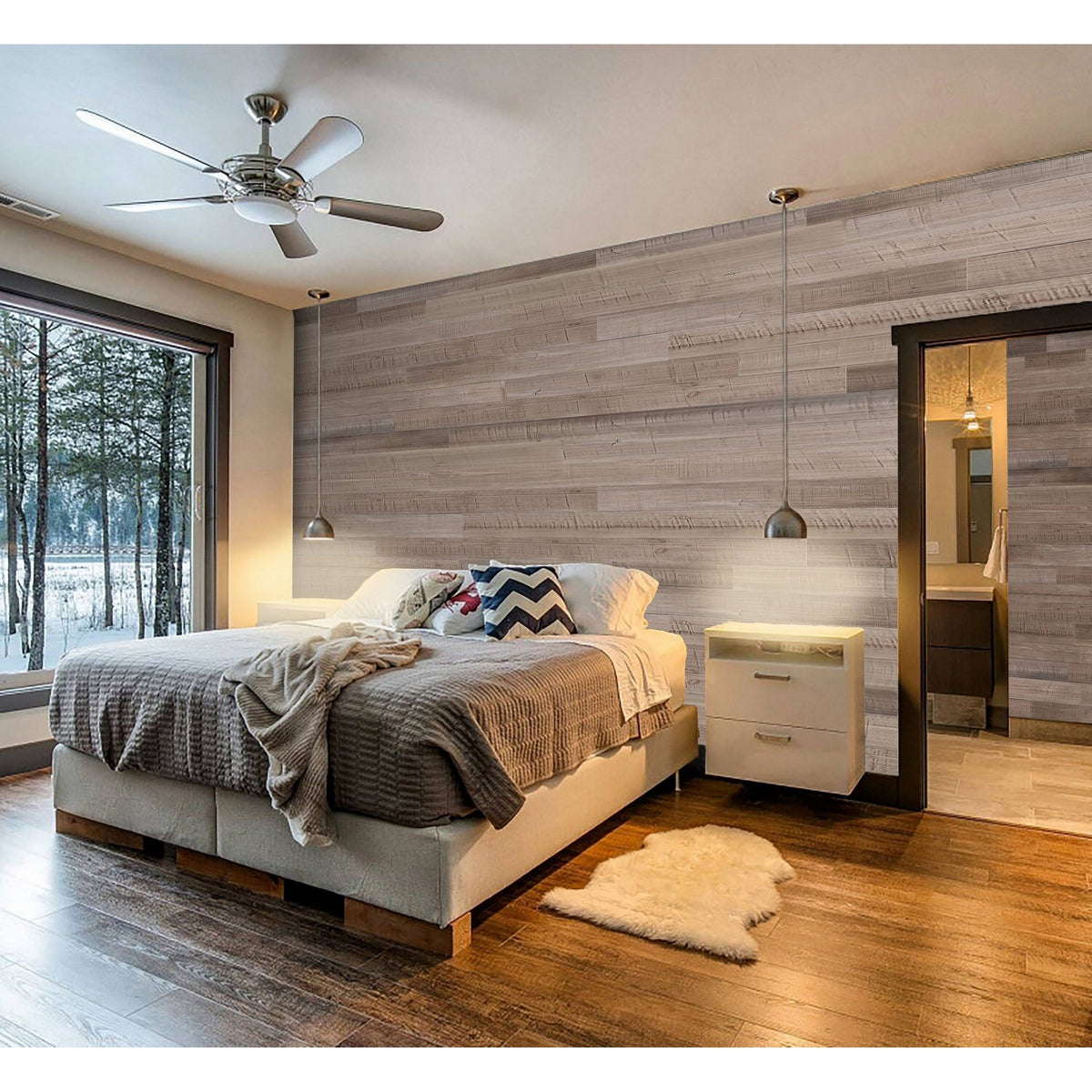 Reclaimed Peel & Stick Solid Wood Wall Paneling I395268