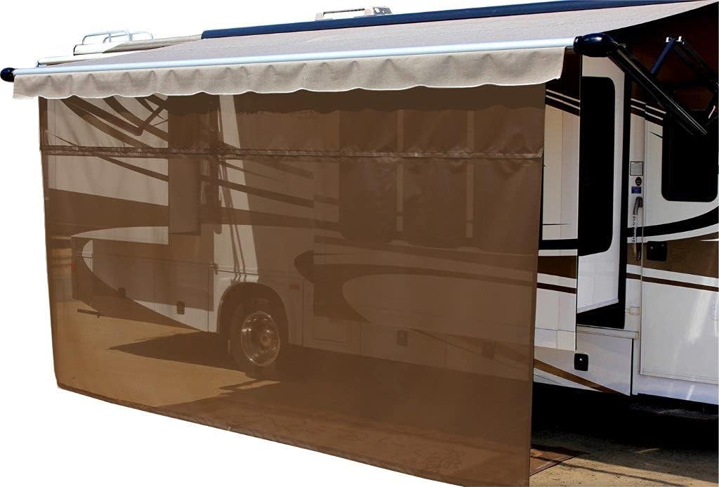 Black Solar Mesh Sun Shade for 12V Electric RV Awning, 13' x 6' S18303