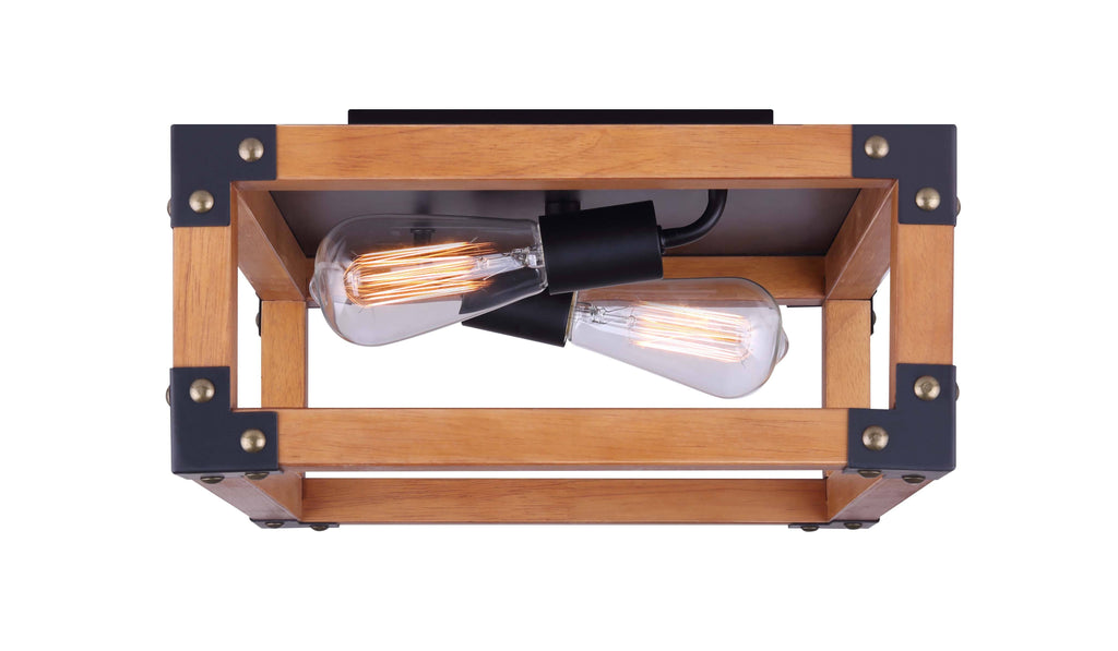 Black 2 Light Flush Mount Y270