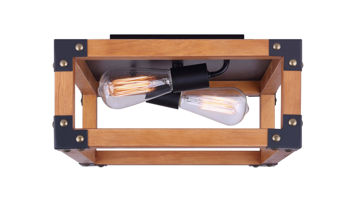 Black 2 Light Flush Mount Y270