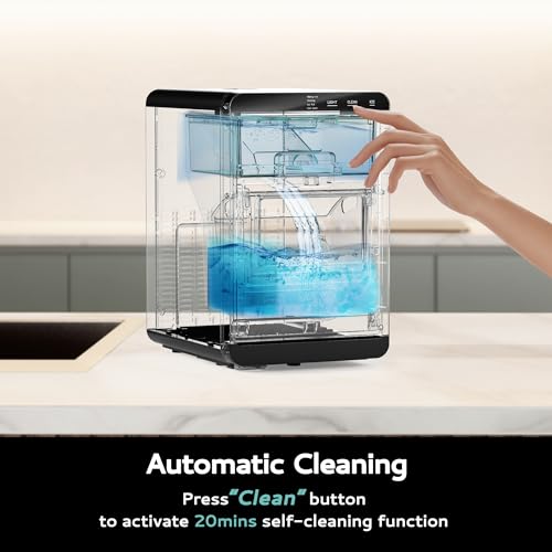 44Lbs/24H Self-Cleaning Nugget Ice Maker with Ice Scoop & Basket C372