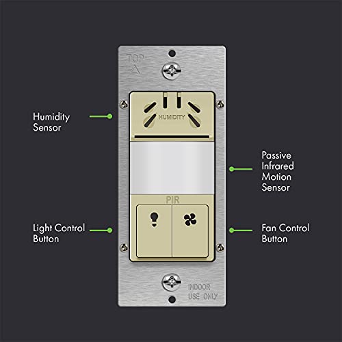 White Dual Tech Humidity Sensor Switch Z770