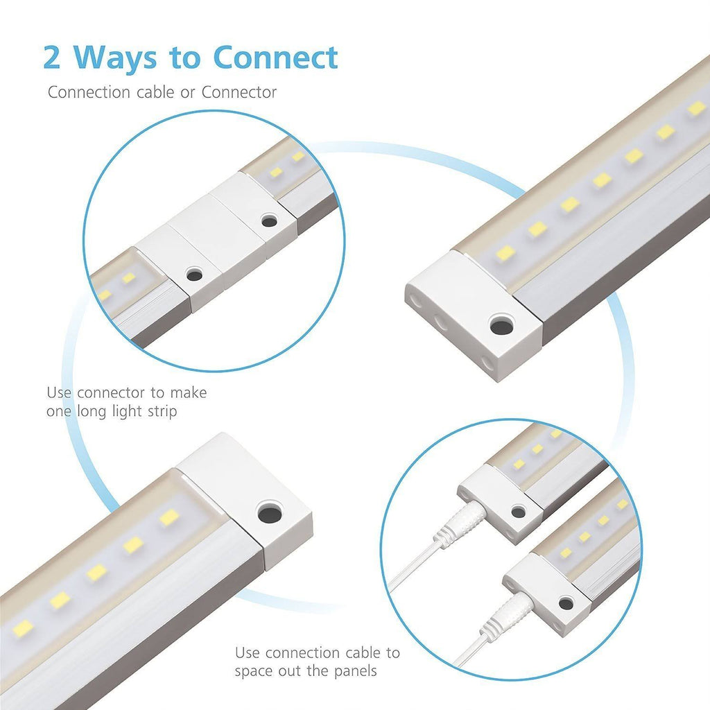 White Finish 3 Extra Long 20 inch Panels LED Dimmable Under Cabinet Lighting Kit M2398