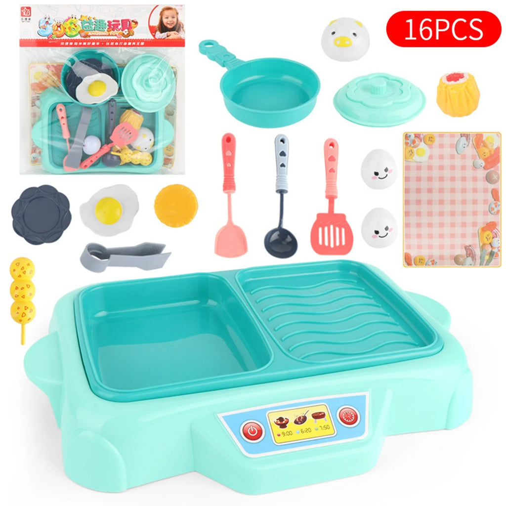 Educational Toys Grill Barbecue Set BBQ Food Toys with Music Lights Kids Spatula Q5702