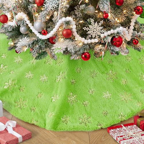 White 36 Inches Faux Fur Christmas Tree Skirt U356381