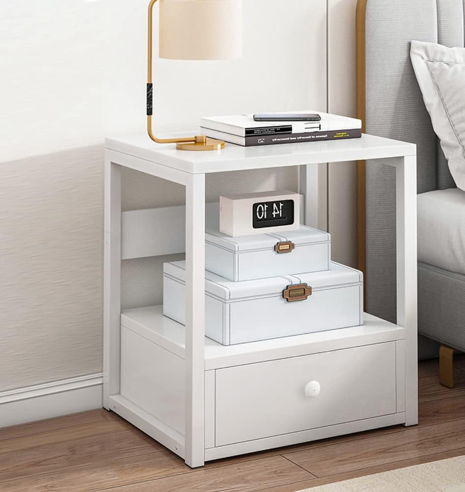 White 1 Drawer Nightstand K132