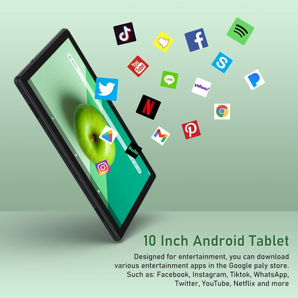 Black Android Tablet 10.1" 32GB Storage WiFi Bluetooth 4.2 A257604