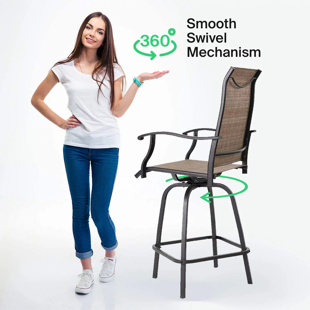 3 Piece Swivel Stools Set with Dining Chairs and Cafe Table D465567