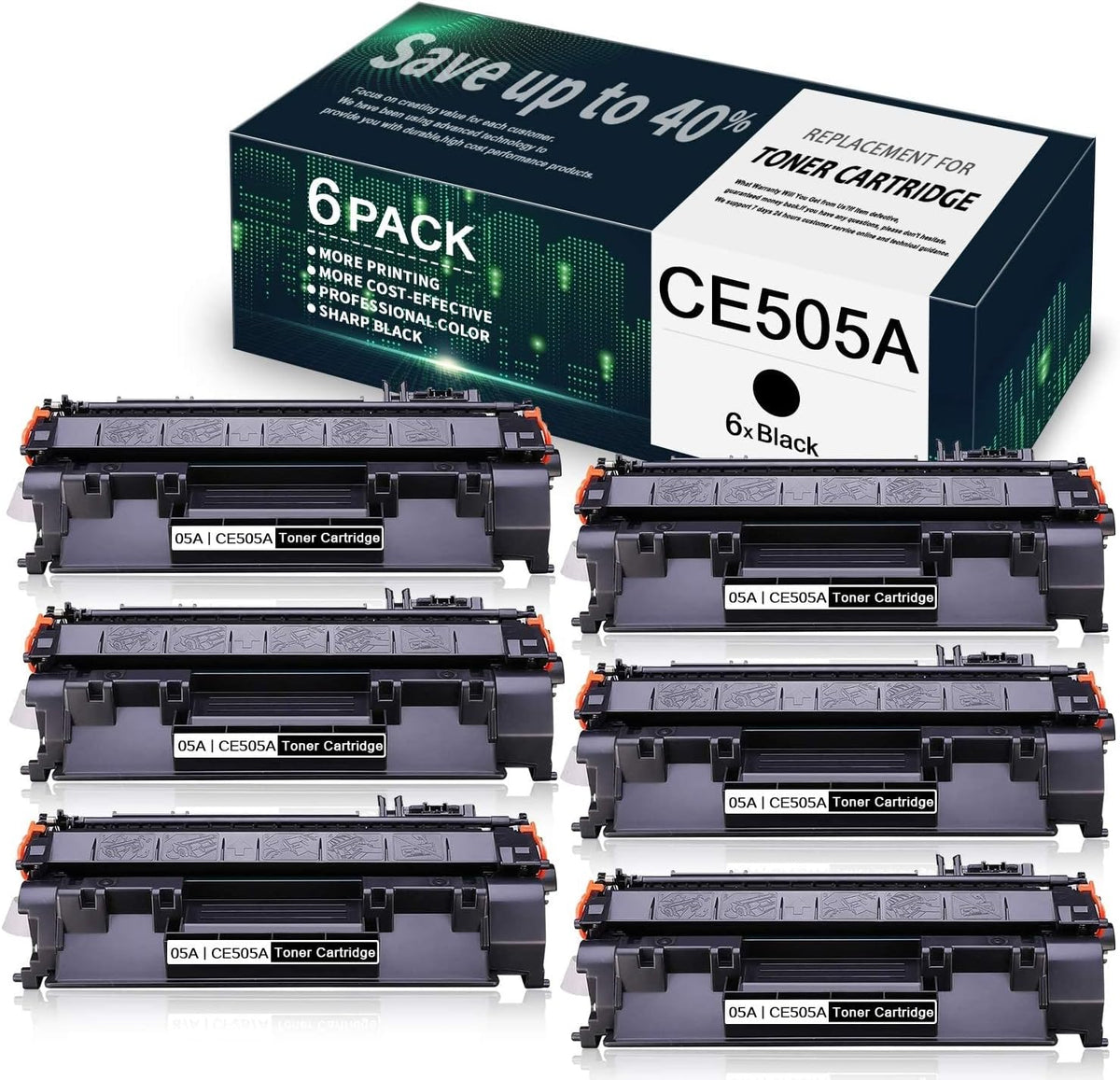 6 Pack Black Toner Cartridge Q89242
