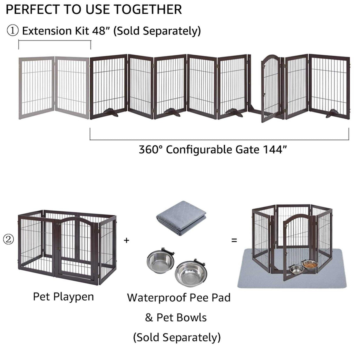 Freestanding Pet Playpen L717329
