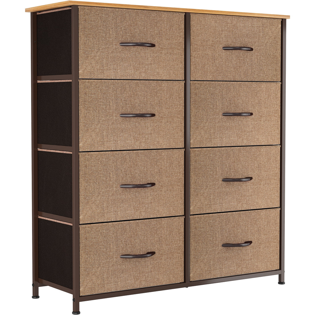Light Gray 8 Drawer Vertical Dresser with Shelf C50192