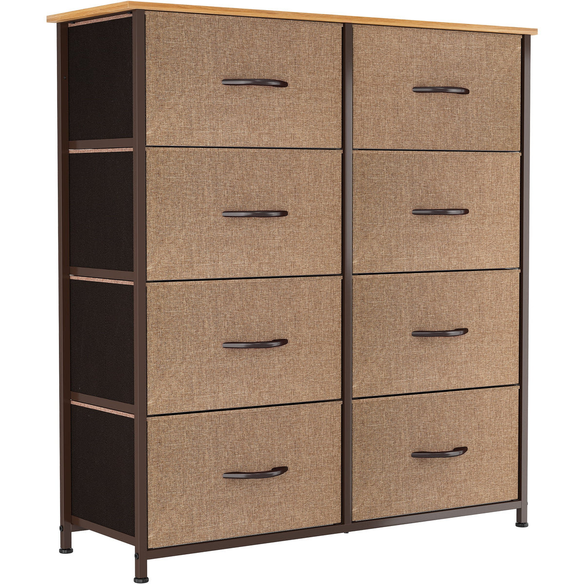 Light Gray 8 Drawer Vertical Dresser with Shelf C50192