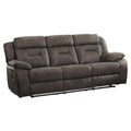 Dark Brown Microfiber Double Reclining Sofa X730322
