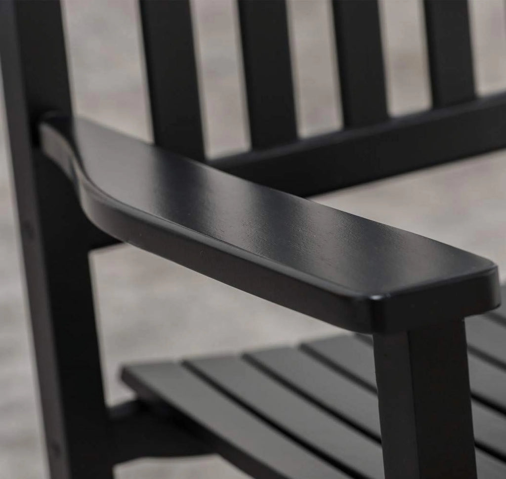 3 Piece Patio Rocking Chair Set with Side Table Black X763
