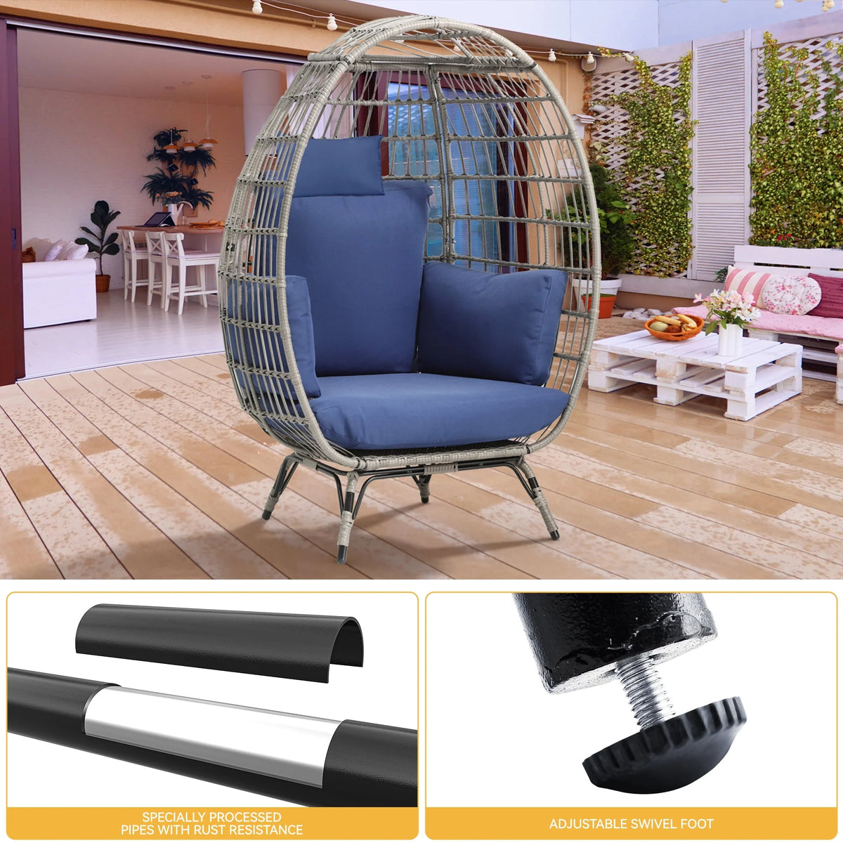 Egg Chair with Cushion Wicker PE Rattan B84379