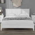 White King Size Solid Wood Platform Bed S47657