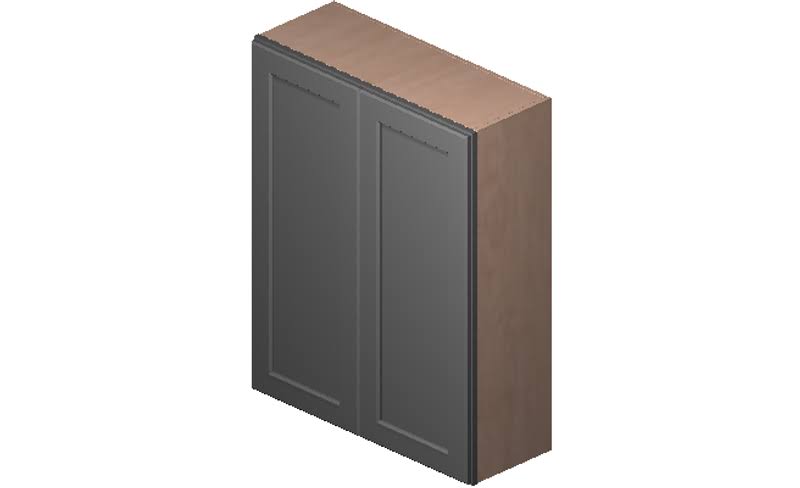 Grey 2 Doors 2 Shelves Wall Cabinet High-Density Fiberboard M808