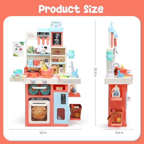 Pink Kids Kitchen Playset with Sound and Light P699