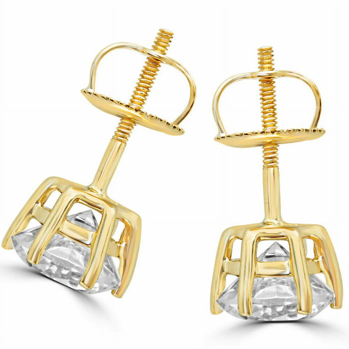 2 Carat Solitaire Moissanite Stud Earrings X903