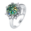 1ct Moissanite Engagement Ring, 925 Sterling Silver Yellow/Blue/Pink Diamond Ring E645