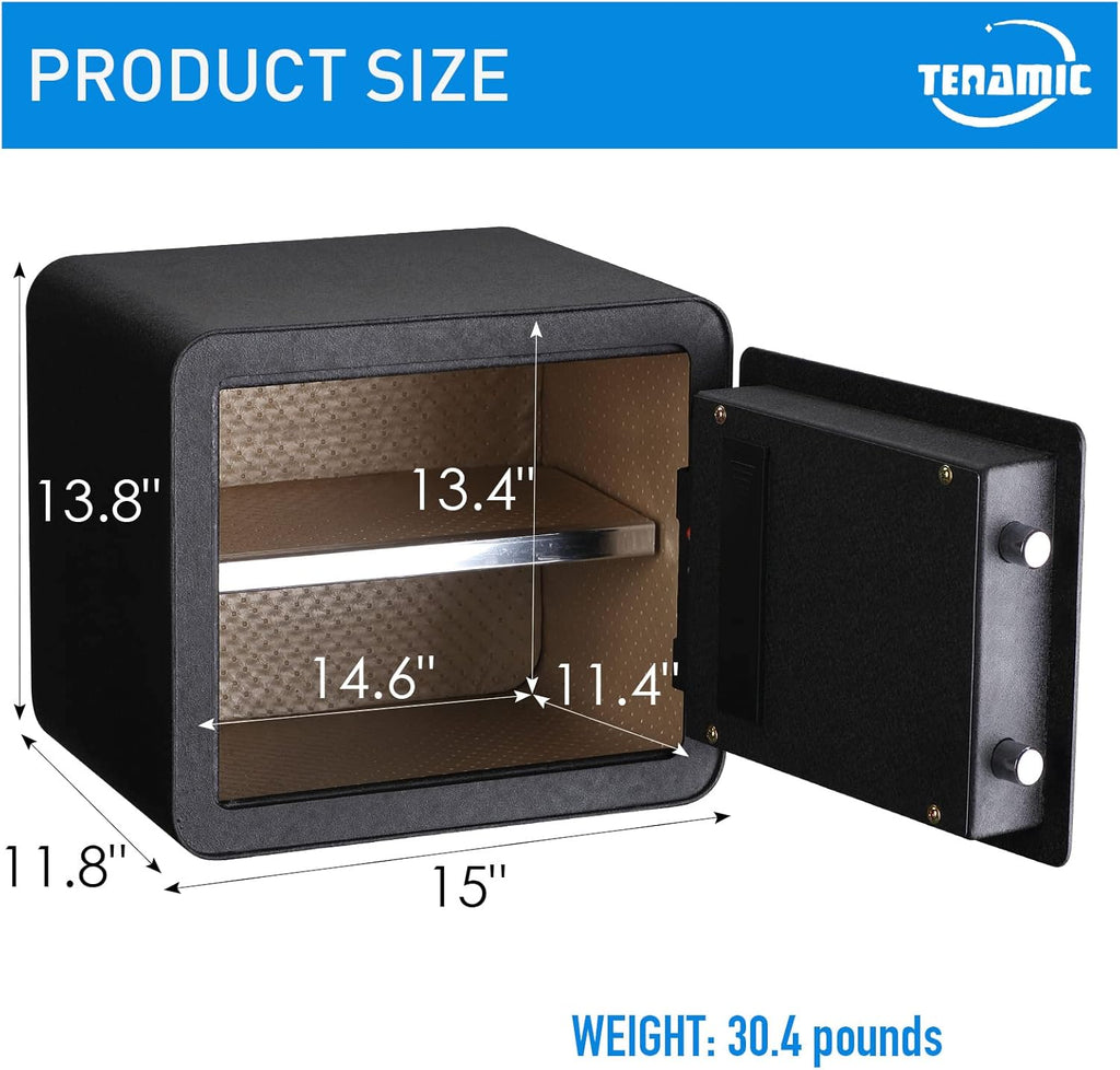 Black Biometric Fingerprint Safe Box with Touch Screen Keypad B745481