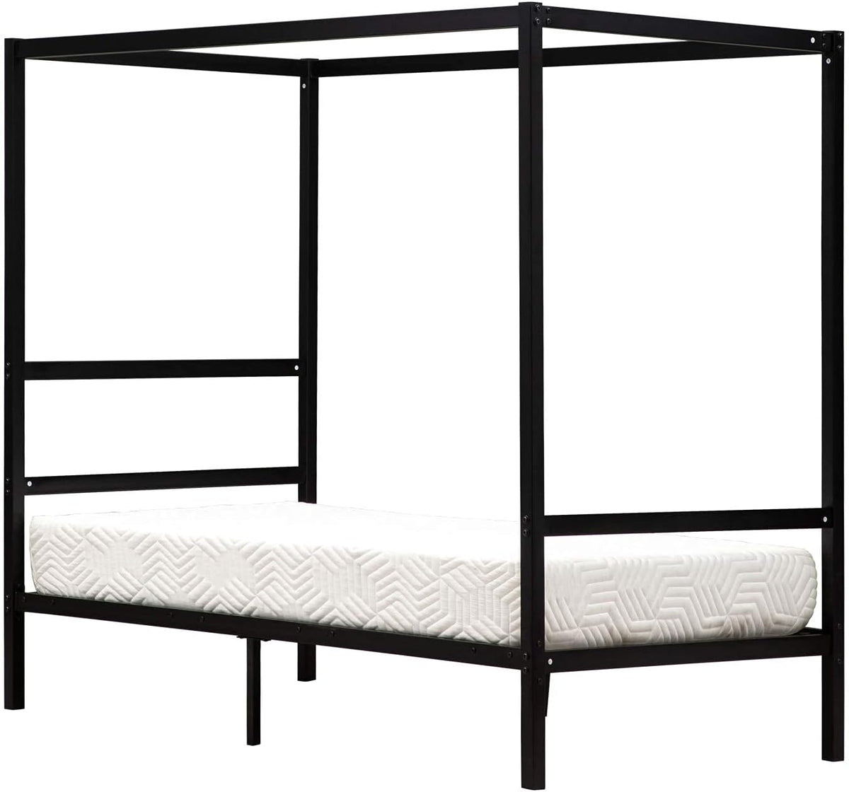 Black Twin Size Canopy Bed Frame D334