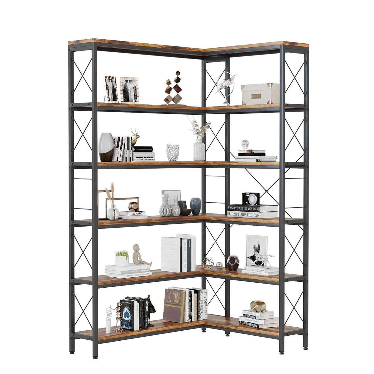 6 Tier Corner Bookcase E496852