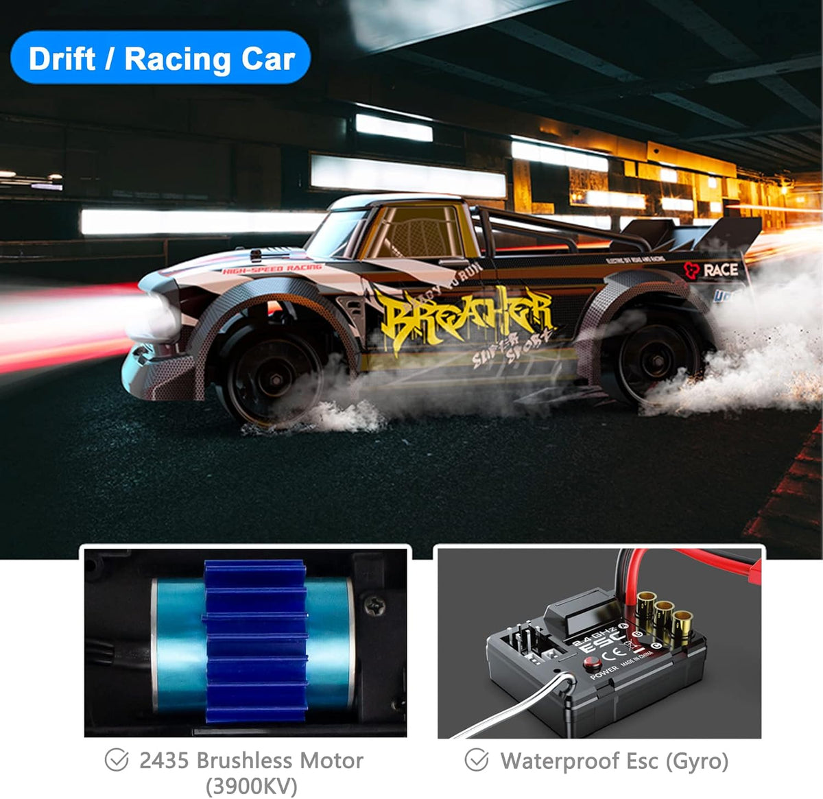1:16 2.4G 4WD RC Drift Car 40KM/H Brushless Truck D299