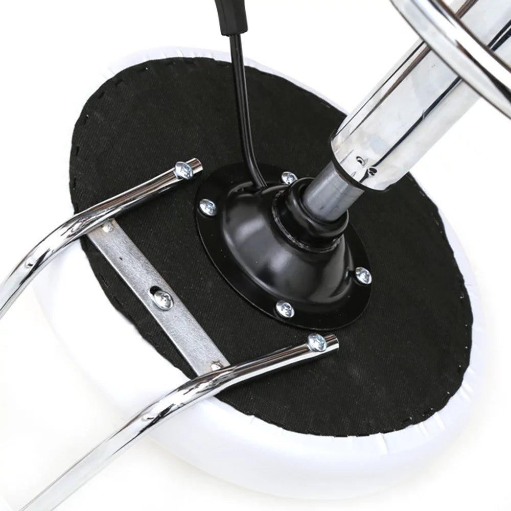 White Adjustable PU Leather Rolling Stool V529