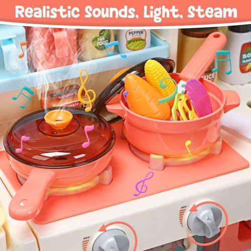 Pink Kids Kitchen Playset with Sound and Light P699