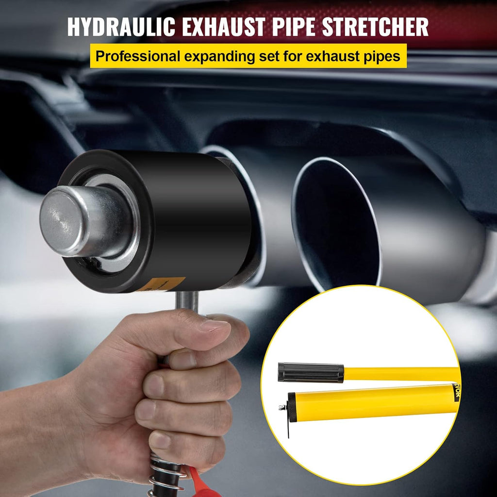 Hydraulic Exhaust Pipe Expander, 10 T Manual Pipe Stretcher with 4 Dies and 2 Storing Case Q13649
